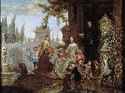 unknow artist, Portrait of a Family in a Garden